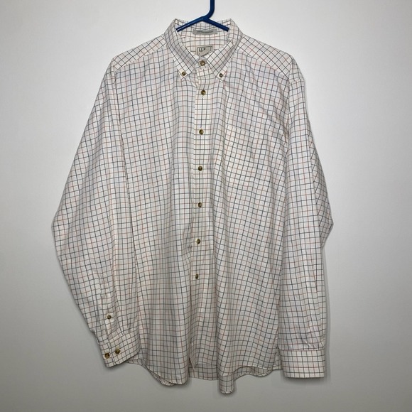 L.L. Bean Other - Ll Bean Wrinkle Resistant Men's XL Windowpane Check Button Down Shirt Beige